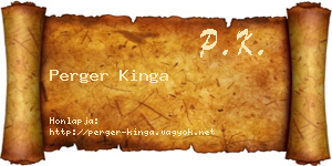 Perger Kinga névjegykártya